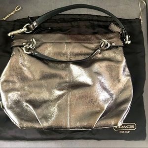 Coach Brooke Metallic Leather Purse. Approx. 14″L x 11”H x 4”W. Like New!!